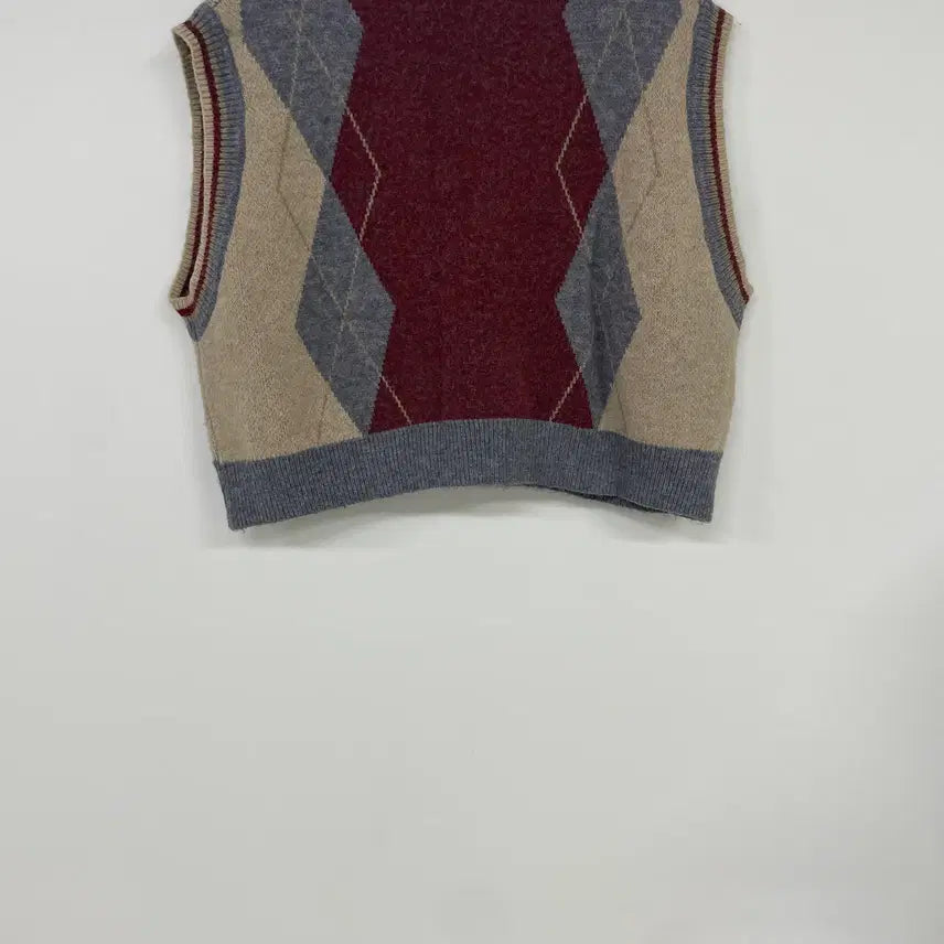 [BUNJANG] Vintage Argyle Knit Vest / 빈티지 아가일 니트조끼