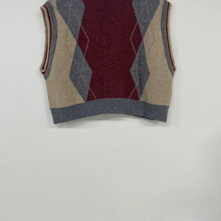 [BUNJANG] Vintage Argyle Knit Vest / 빈티지 아가일 니트조끼