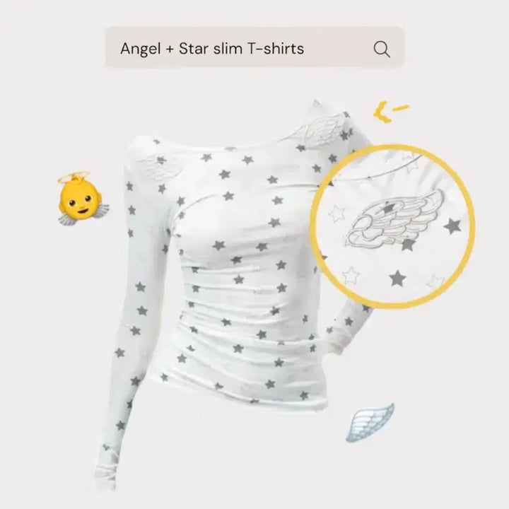 [BUNJANG] Angelstar Semi Square Neck Long Sleeve T-Shirt / 엔젤스타 세미 스퀘어넥 긴팔티