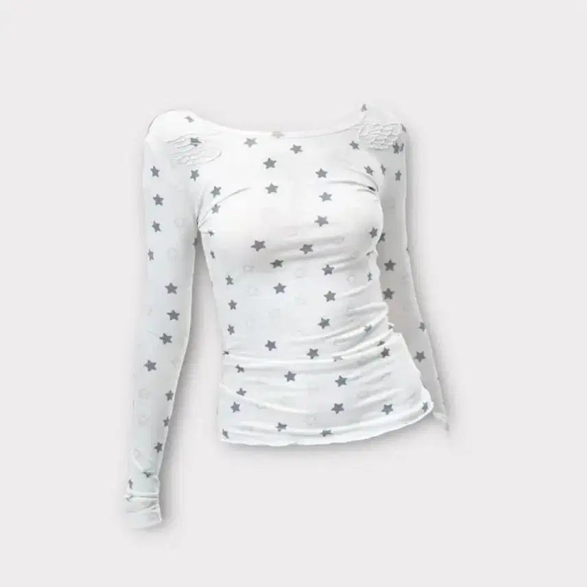 [BUNJANG] Angelstar Semi Square Neck Long Sleeve T-Shirt / 엔젤스타 세미 스퀘어넥 긴팔티