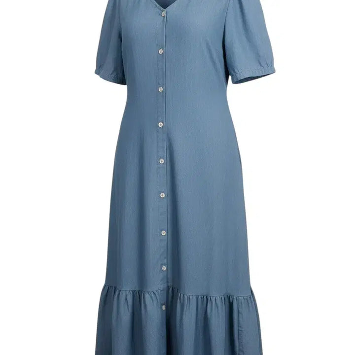 [BUNJANG] Simple Short-Sleeve Shirt Dress (Size 66) / 여성66/ 심플리 반팔 셔츠원피스BL 36-39