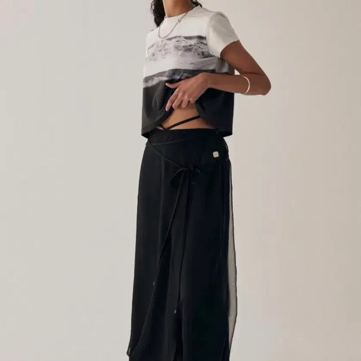 [BUNJANG] Trimming Bird Sheer Strap Wrap Pants / 트리밍버드 시스루 스트랩 랩 팬츠