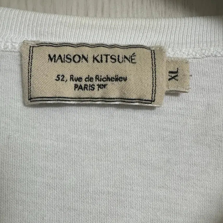 [BUNJANG] Maison Kitsune Fox Head T-shirt White XL / 메종키츠네 폭스헤드 반팔티 화이트 XL