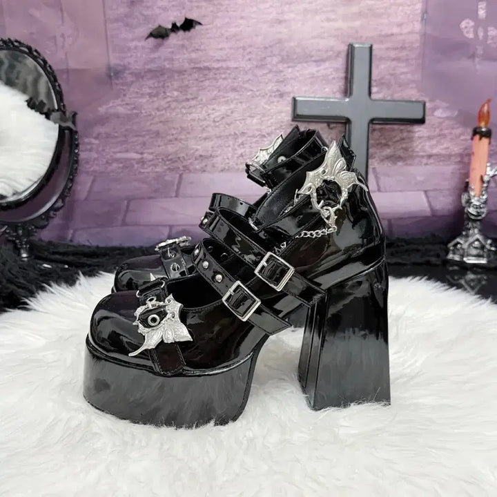 [BUNJANG] Gothic Punk Lolita Mary Jane Shoes / 고딕 펑크 로리타 스타일 지뢰계 메리제인 구두