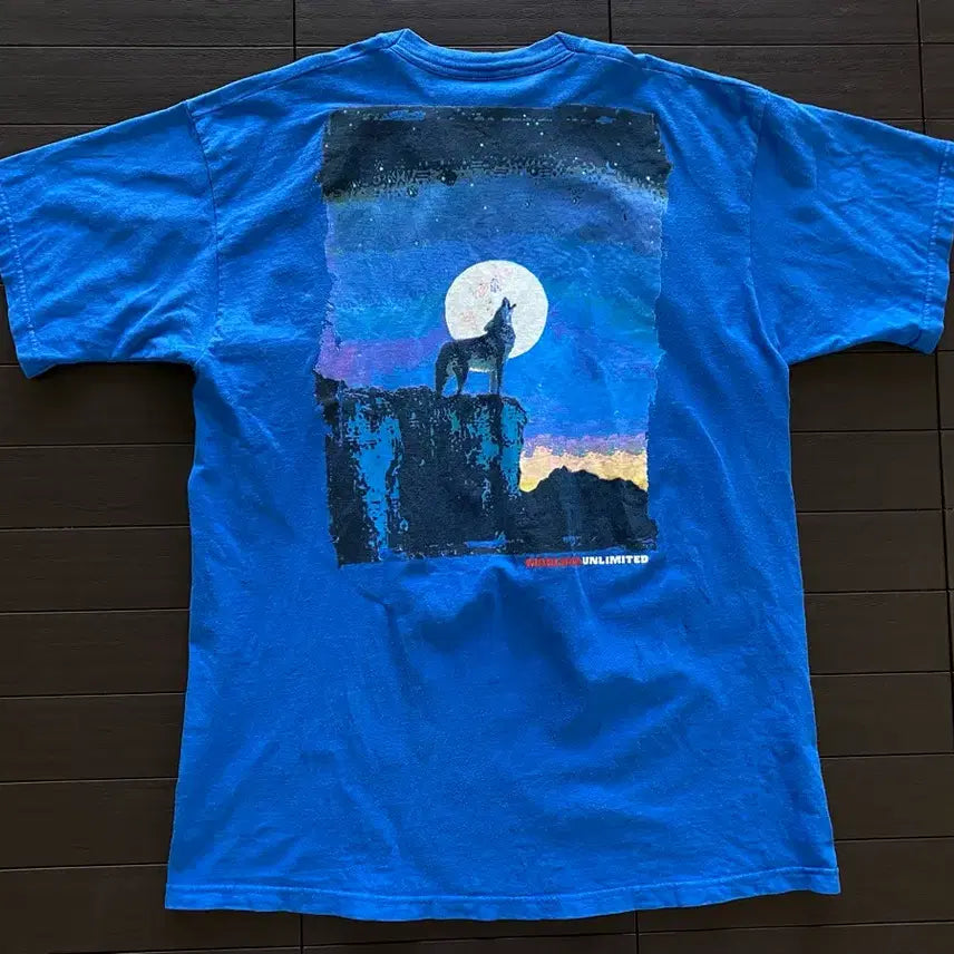 [BUNJANG] Malboro Blue Wolf Vintage T-shirt / (XL) 90s 빈티지 말보로 블루 울프 티셔츠