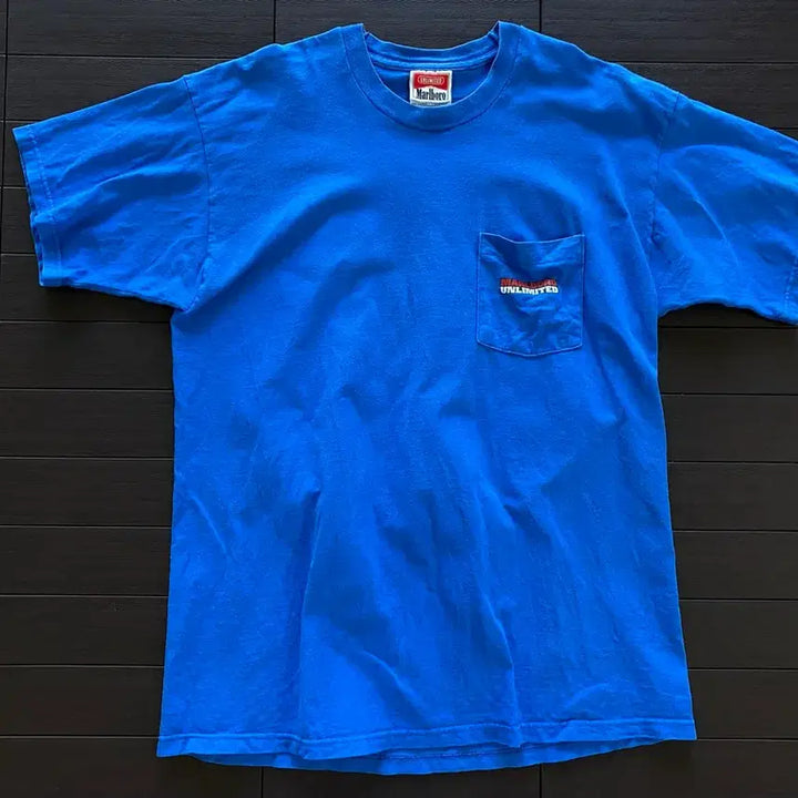 [BUNJANG] Malboro Blue Wolf Vintage T-shirt / (XL) 90s 빈티지 말보로 블루 울프 티셔츠