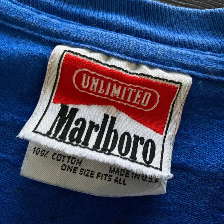 [BUNJANG] Malboro Blue Wolf Vintage T-shirt / (XL) 90s 빈티지 말보로 블루 울프 티셔츠