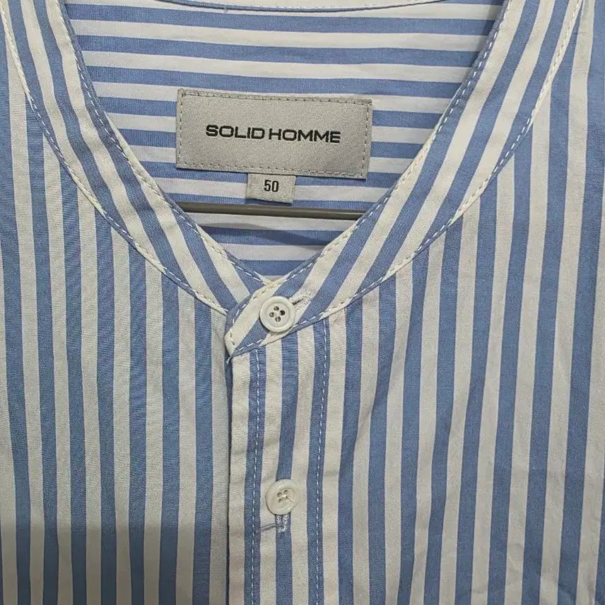 [SOLD OUT] 솔리드옴므 밴드 칼라 스트라이프 셔츠 105