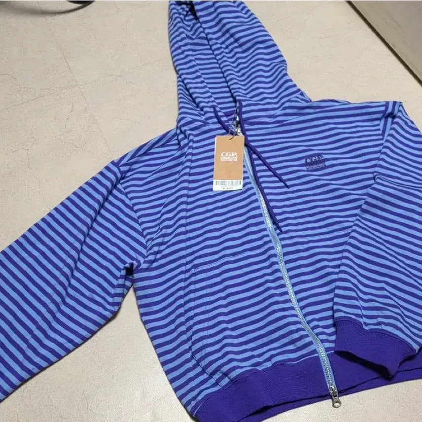 [BUNJANG] Code Graphy Lightweight Stripe Hood Zip-up M / 코드그라피 라이트 웨이트 스트라이프 후드 집업 M