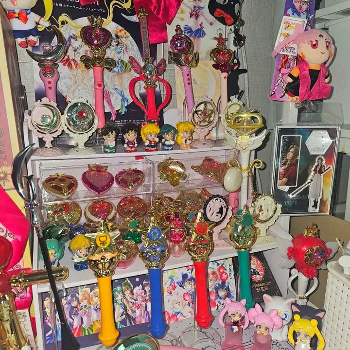 [BUNJANG] Sailor Moon Stick Rod Gacha Stand Set / 세일러문 스틱 롯드 가챠 거치대 스탠드 2개