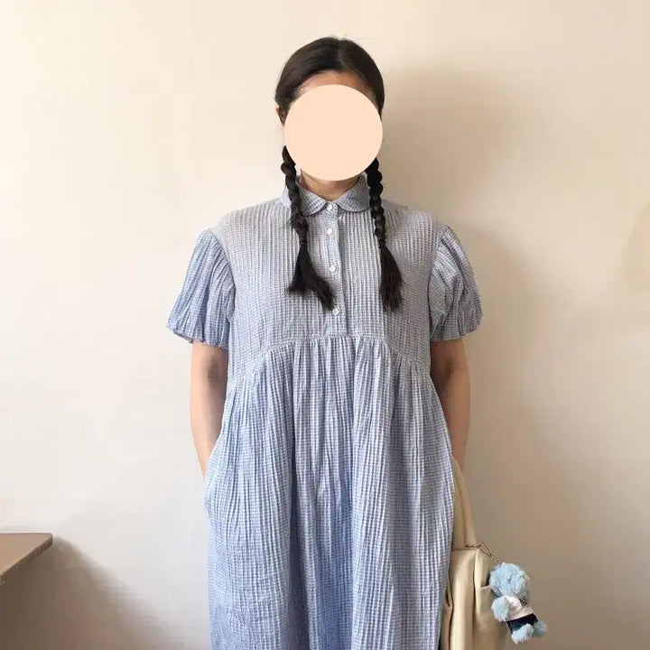 [BUNJANG] Rockfish Seersucker Baby Doll Dress / [S] 락피쉬 웨더웨어 시어서커 베이비돌 원피스