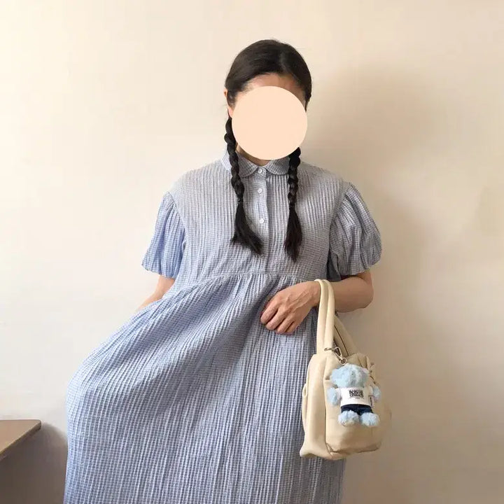 [BUNJANG] Rockfish Seersucker Baby Doll Dress / [S] 락피쉬 웨더웨어 시어서커 베이비돌 원피스