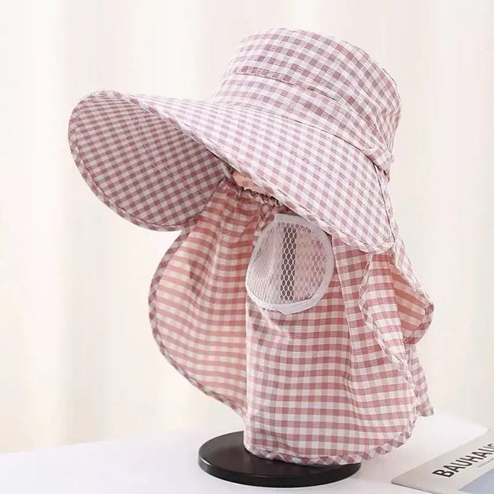 [BUNJANG] Checkered Sun Protection Farming Hat / 자외선차단 농사모자