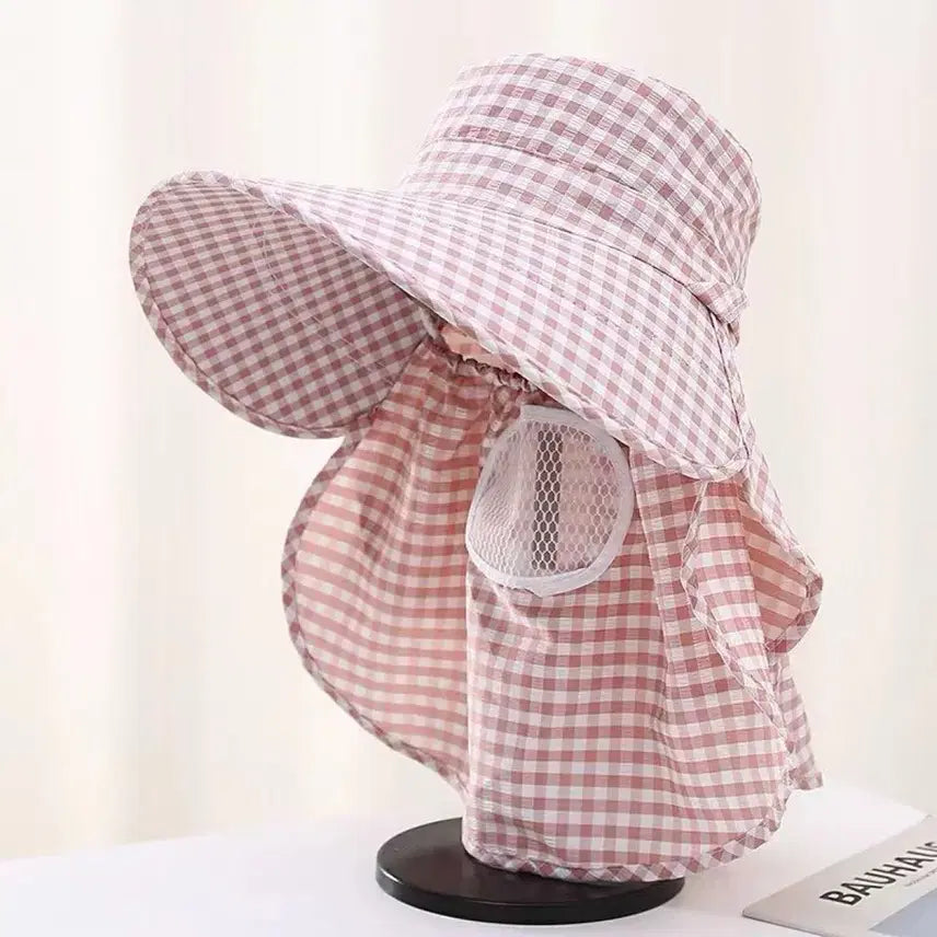 [BUNJANG] Checkered Sun Protection Farming Hat / 자외선차단 농사모자