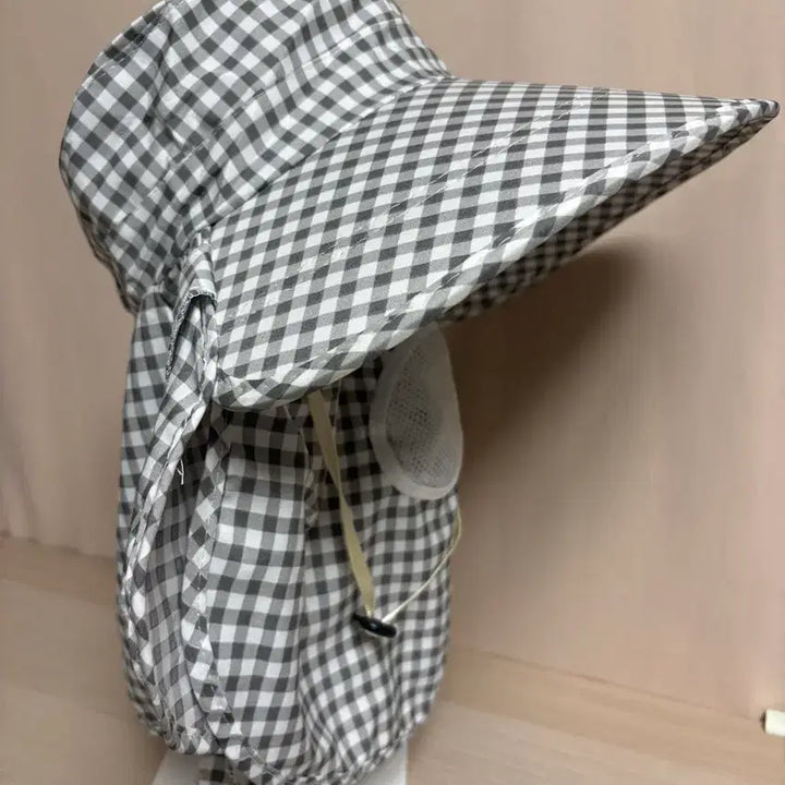 [BUNJANG] Checkered Sun Protection Farming Hat / 자외선차단 농사모자