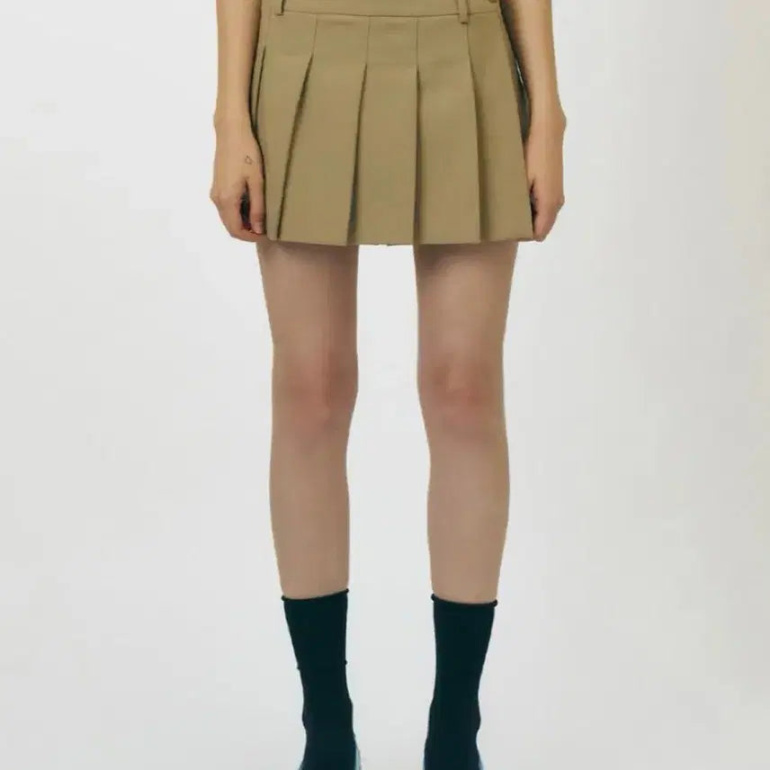 [BUNJANG] Grove Pleated Pants Skirt Beige / 그로브 팬츠 스커트 베이지