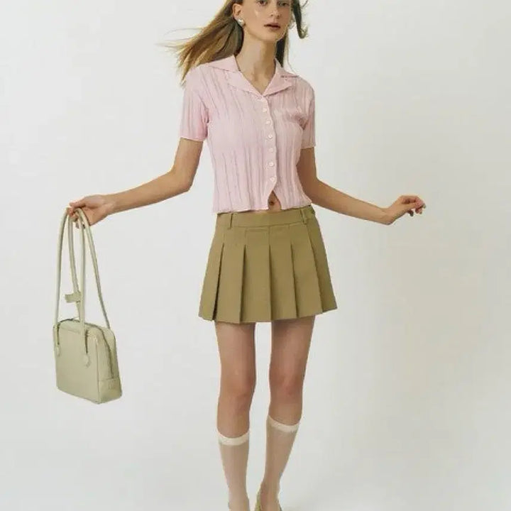 [BUNJANG] Grove Pleated Pants Skirt Beige / 그로브 팬츠 스커트 베이지