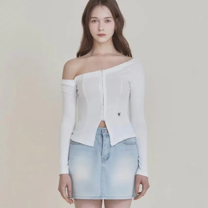 [BUNJANG] Not Your Rose Hazel Cardigan Off-shoulder / 낫유어로즈 핑크, 화이트 헤이즐 가디건 오프숄더