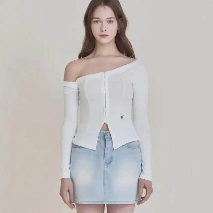 [BUNJANG] Not Your Rose Hazel Cardigan Off-shoulder / 낫유어로즈 핑크, 화이트 헤이즐 가디건 오프숄더