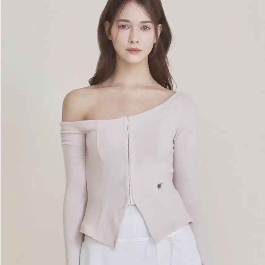 [BUNJANG] Not Your Rose Hazel Cardigan Off-shoulder / 낫유어로즈 핑크, 화이트 헤이즐 가디건 오프숄더