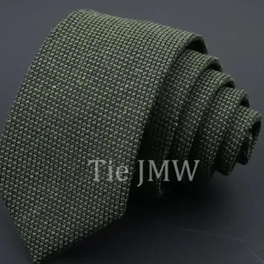 [BUNJANG] Green Wool/Cotton Blend Manual Tie / [택비포함] 짙은 녹색 수동 넥타이