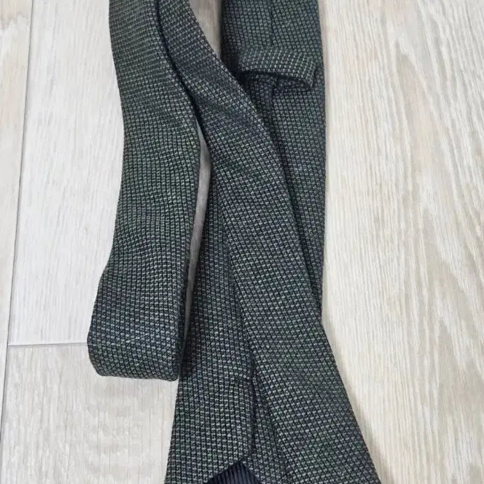 [BUNJANG] Green Wool/Cotton Blend Manual Tie / [택비포함] 짙은 녹색 수동 넥타이