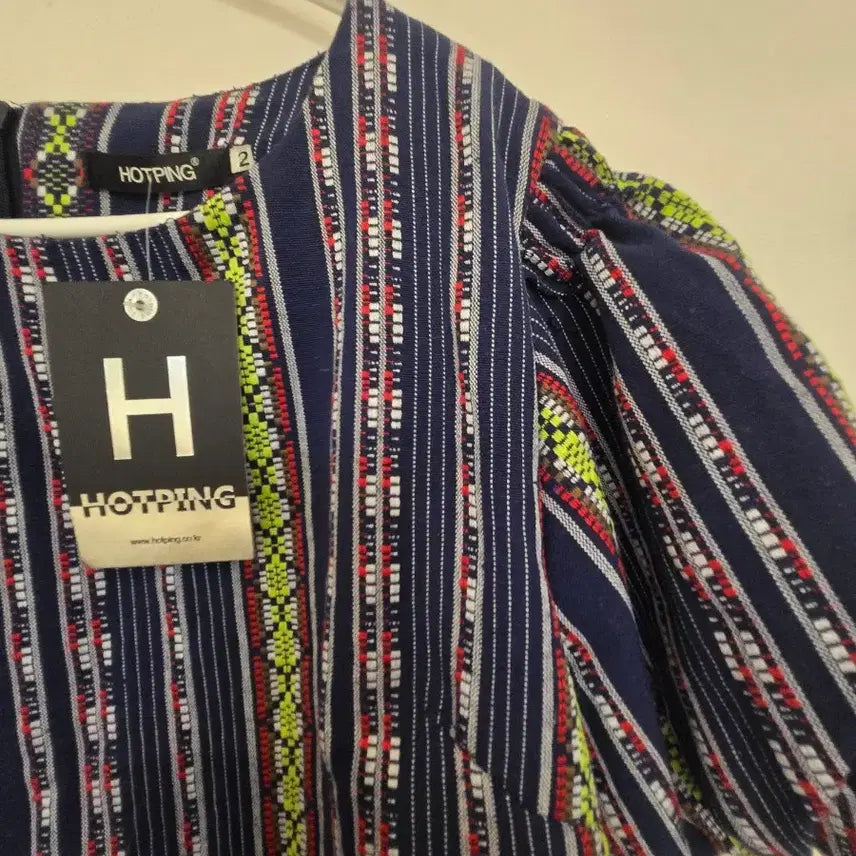 [BUNJANG] Hotping Pattern Puff Sleeve Dress (Size 2) / 핫핑 패턴 퍼프소매 원피스 2사이즈(새상품)