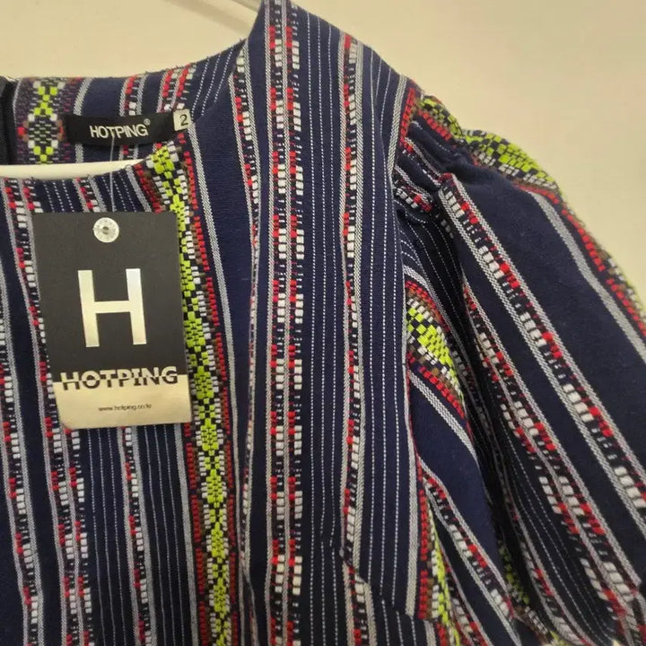 [BUNJANG] Hotping Pattern Puff Sleeve Dress (Size 2) / 핫핑 패턴 퍼프소매 원피스 2사이즈(새상품)