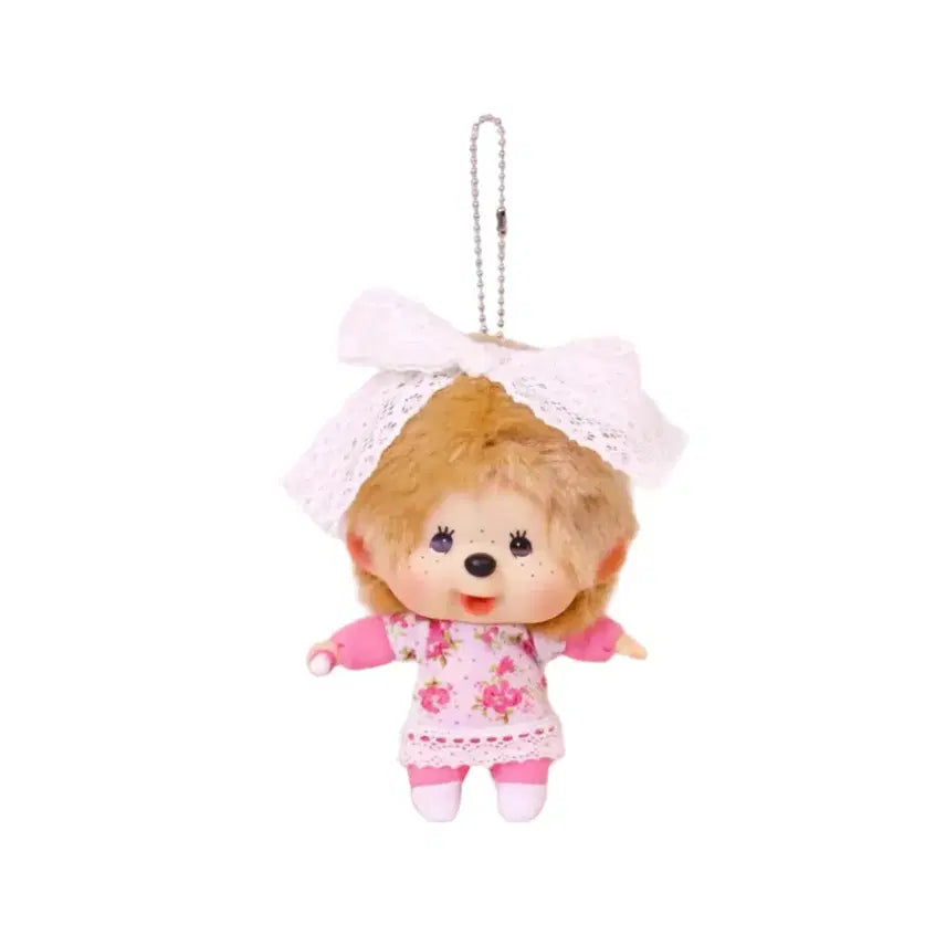 [BUNJANG] Monchhichi Big Head Lace Keychain / 정품 몬치치 대두 빅헤드 레이스 몬치치 키링