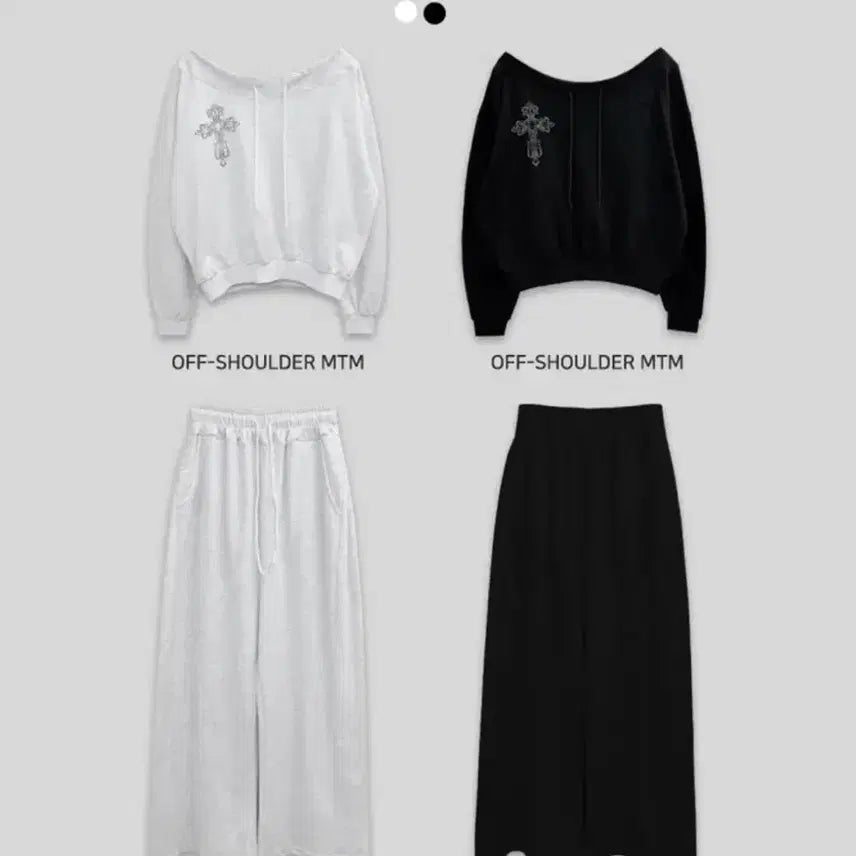[BUNJANG] Plus Size Off-Shoulder Sweatshirt and Training Pants Set / [새상품] 빅사이즈 오프숄더맨투맨 트레이닝팬츠 세트 set