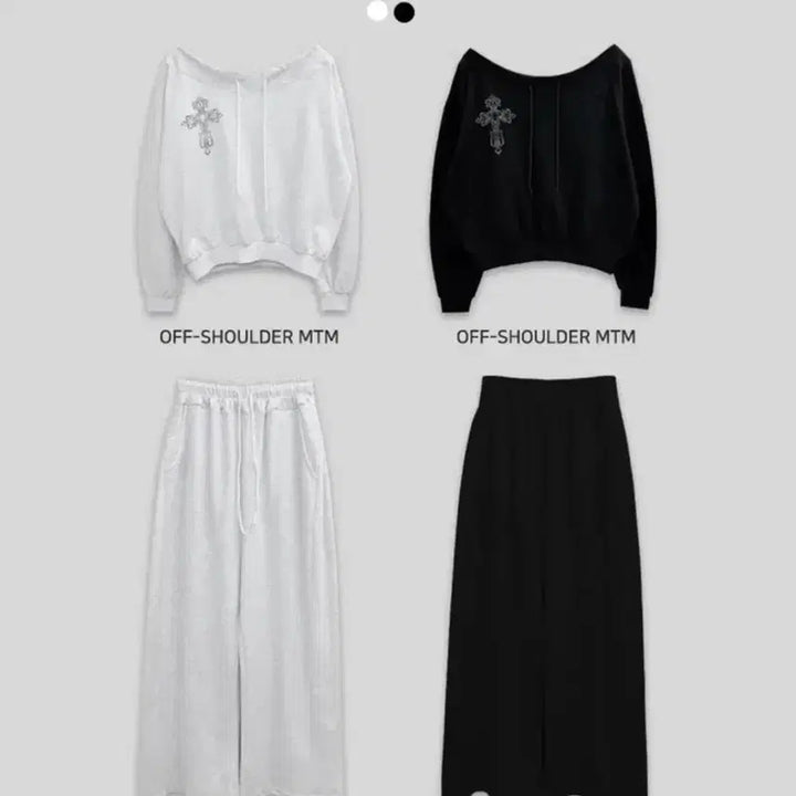 [BUNJANG] Plus Size Off-Shoulder Sweatshirt and Training Pants Set / [새상품] 빅사이즈 오프숄더맨투맨 트레이닝팬츠 세트 set