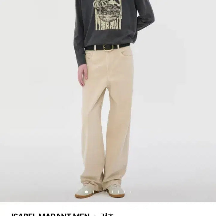 [BUNJANG] Isabel Marant Cream Washed Wide Denim Pants / 25fw 이자벨마랑 크림 워싱 와이드 데님팬츠