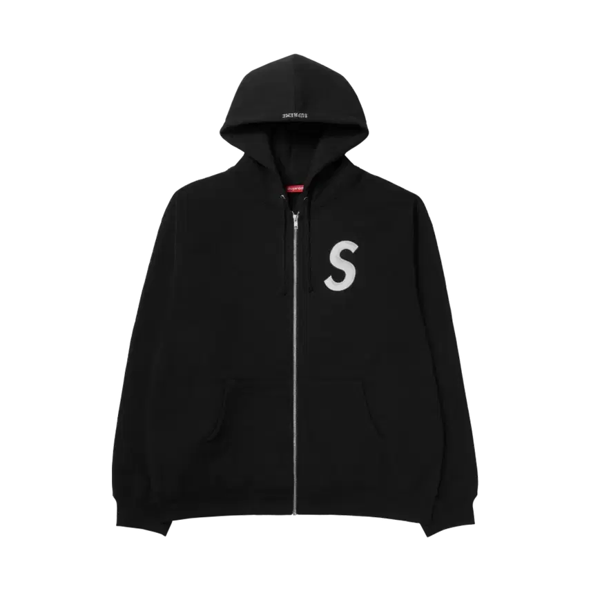 [SOLD OUT] 슈프림 S 로고 집업 후드 스웨트셔츠 블랙