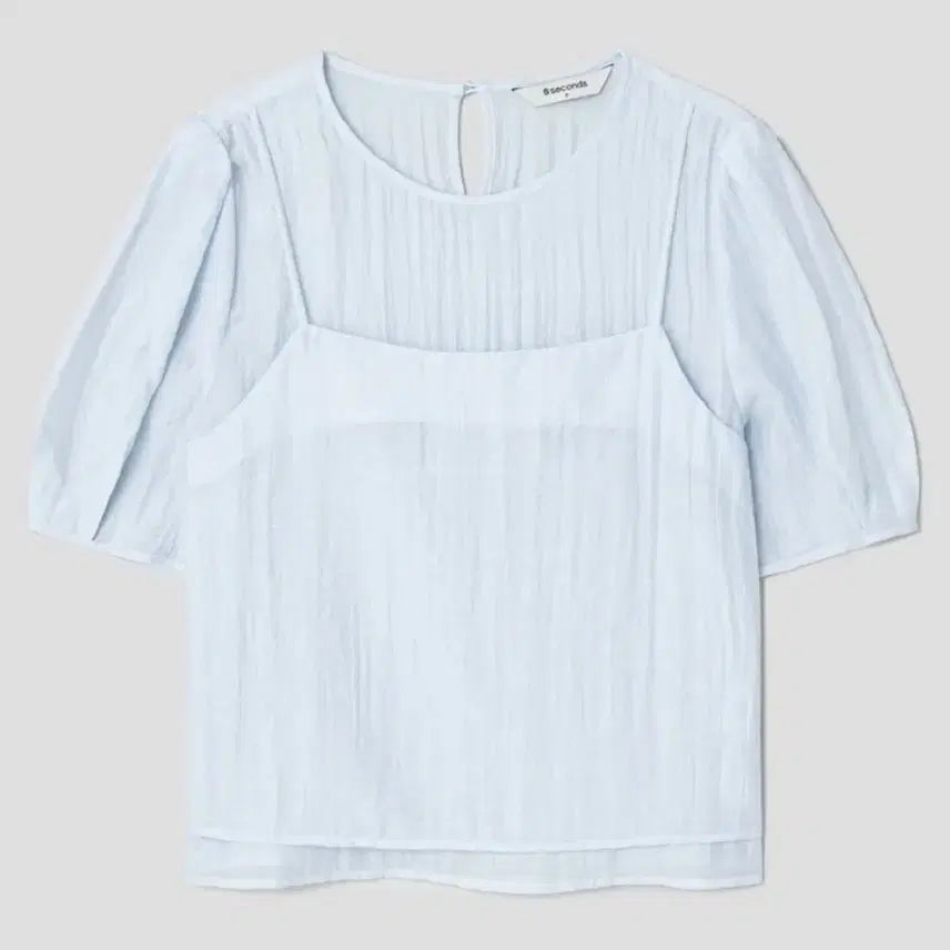 [BUNJANG] 8 Seconds Short Sleeve Sheer Blouse / 에잇세컨즈 반소매 쉬어 블라우스
