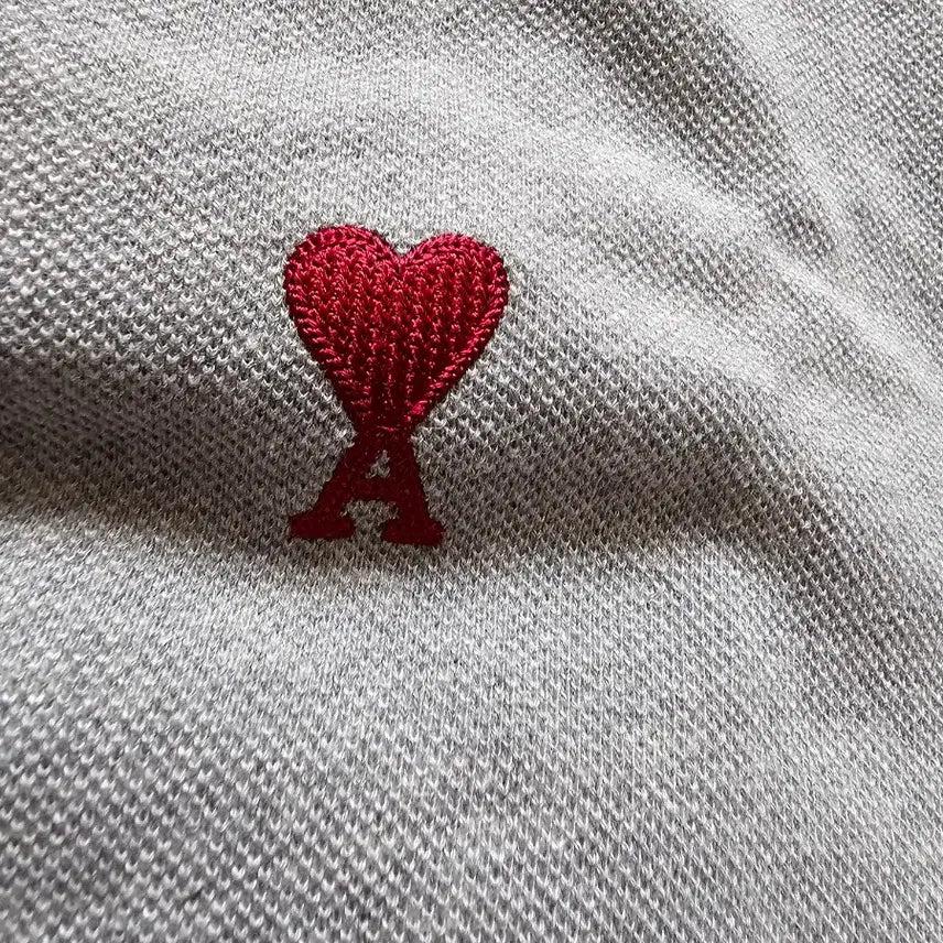 [BUNJANG] AMI Small Heart Short Sleeve Polo T-shirt / 아미 스몰 하트 반팔 폴로티