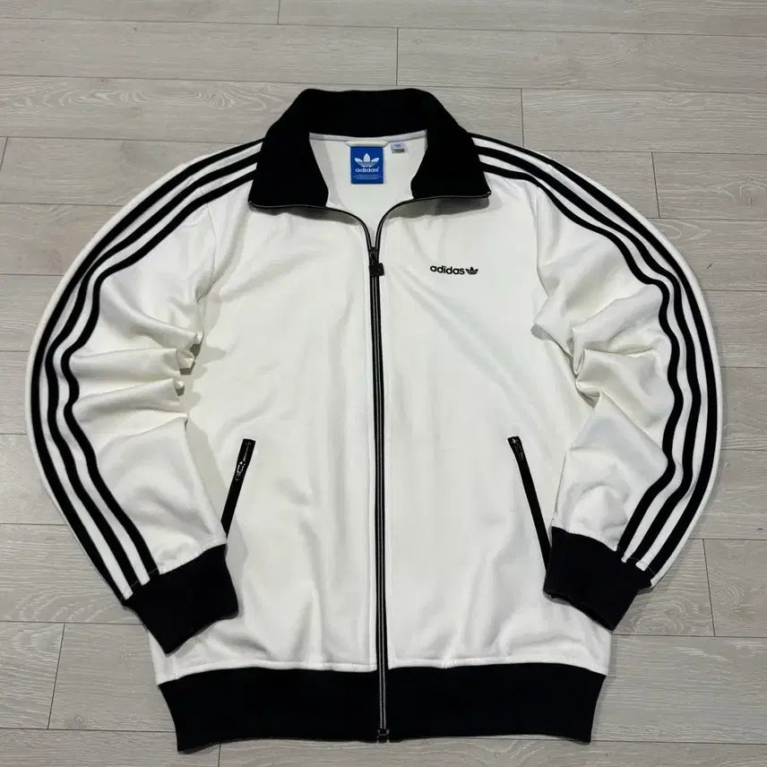 [BUNJANG] Adidas Beckenbauer Track Top (White/Black) - Size 100 / 아디다스 흰검 베켄바우어 트랙탑 100