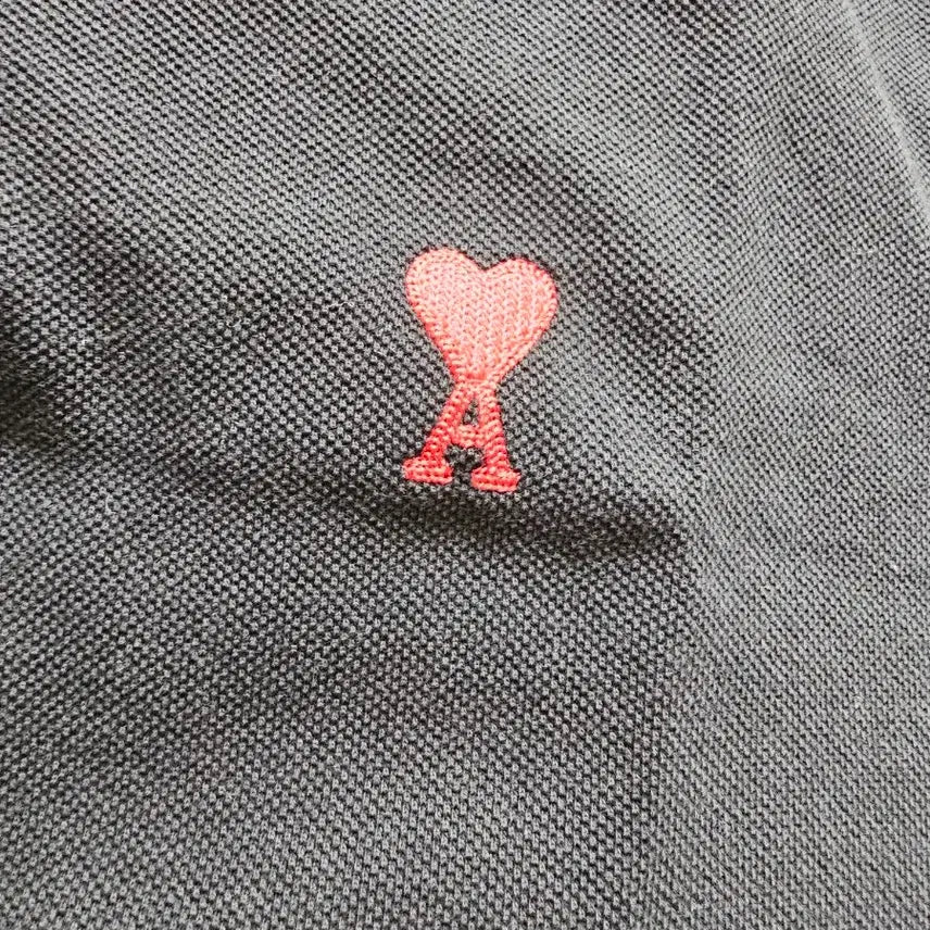[BUNJANG] AMI Small Heart Short Sleeve Polo T-shirt / 아미 스몰 하트 반팔 폴로티
