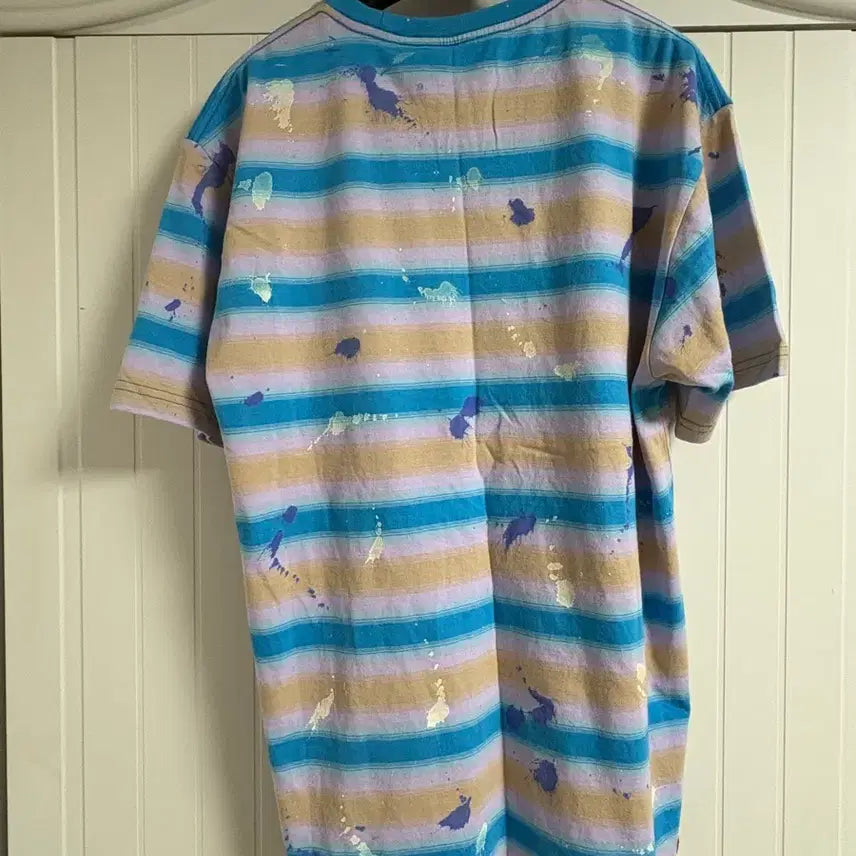 [BUNJANG] Andersson Bell Unisex Gradient Stripe Splatter Print T-shirt / [S] 앤더슨벨 유니섹스 그라데이션 스트라이프 스플래터 프린트 티셔츠