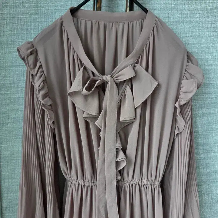 [BUNJANG] Chiffon Maxi Dress with Volume Sleeves (Indie Pink) / 인디핑크 볼륨소매 쉬폰맥시원피스