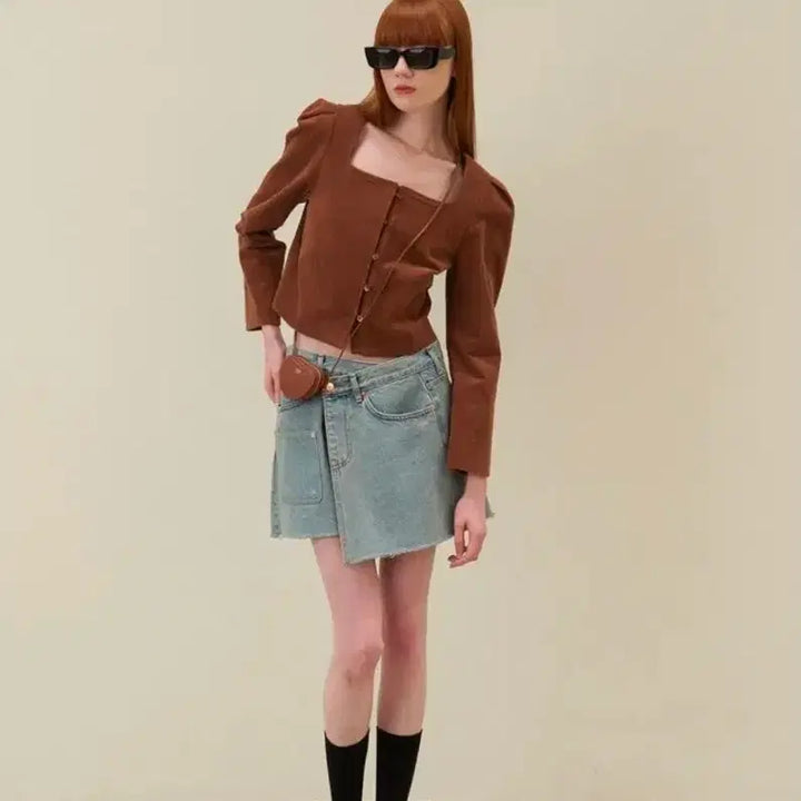 [BUNJANG] Maron Edition Corduroy Blouse (Brown, Free Size) / 마론에디션 코듀로이 블라우스(브라운/Free)