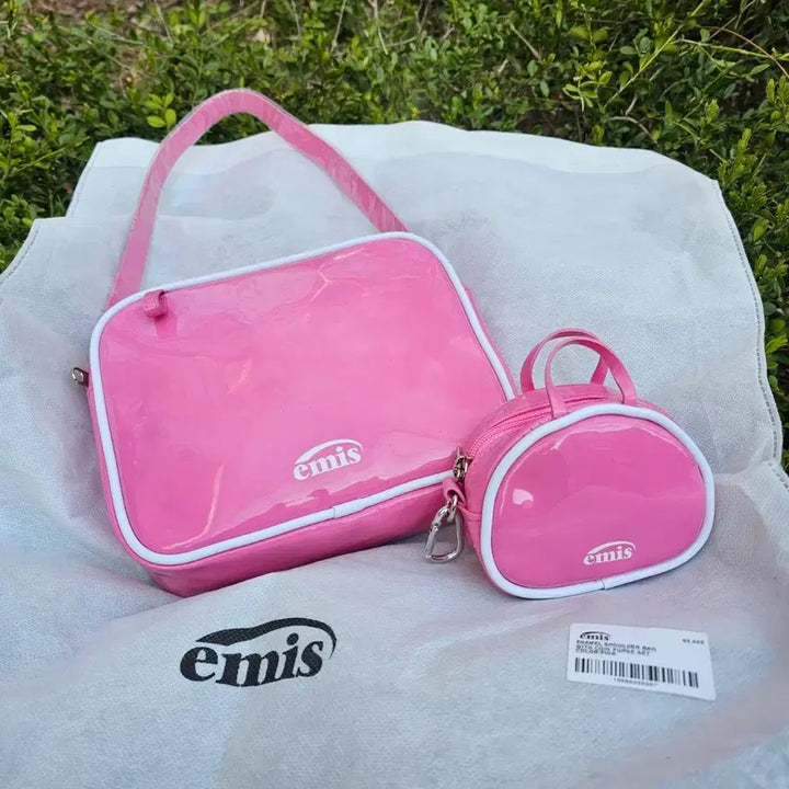[BUNJANG] emis Shoulder Bag + Mini Pouch Set Pink / (새상품)emis 이미스 숄더백 + 미니 파우치 세트 핑크