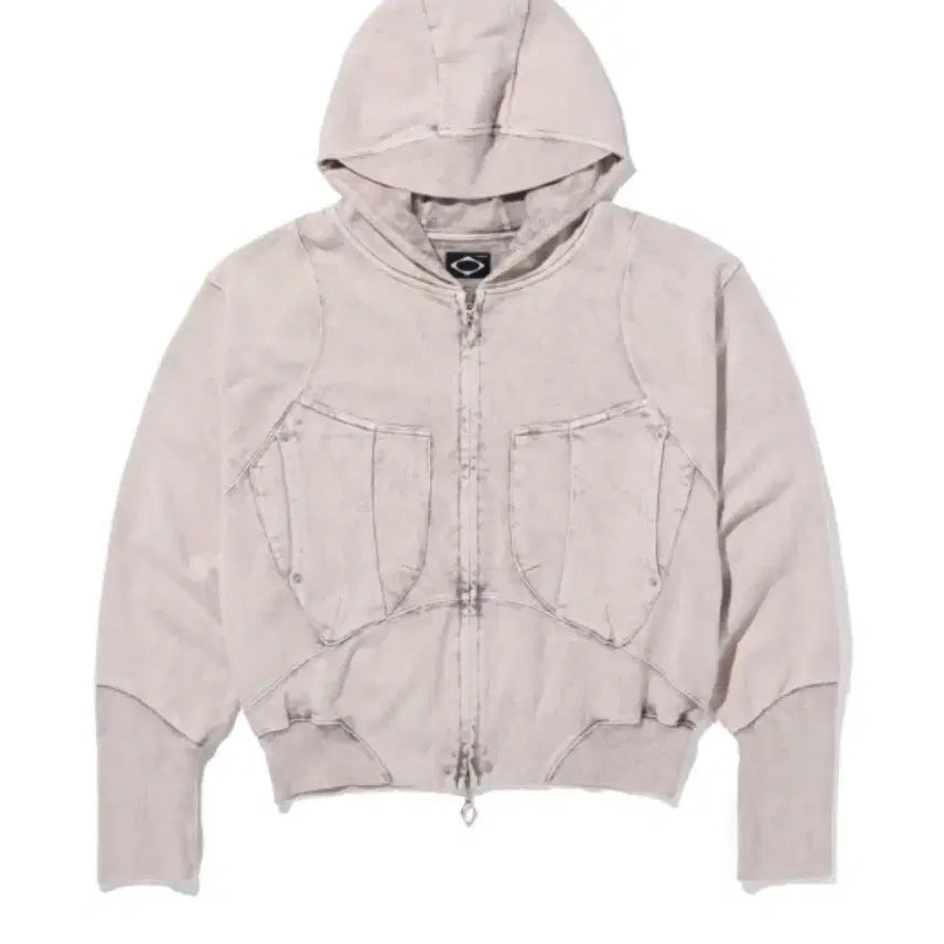 [BUNJANG] Mischief Big Pocket Hood Blached Pink Gray / 미스치프 빅포켓 후드 블리치드 핑크 그레이
