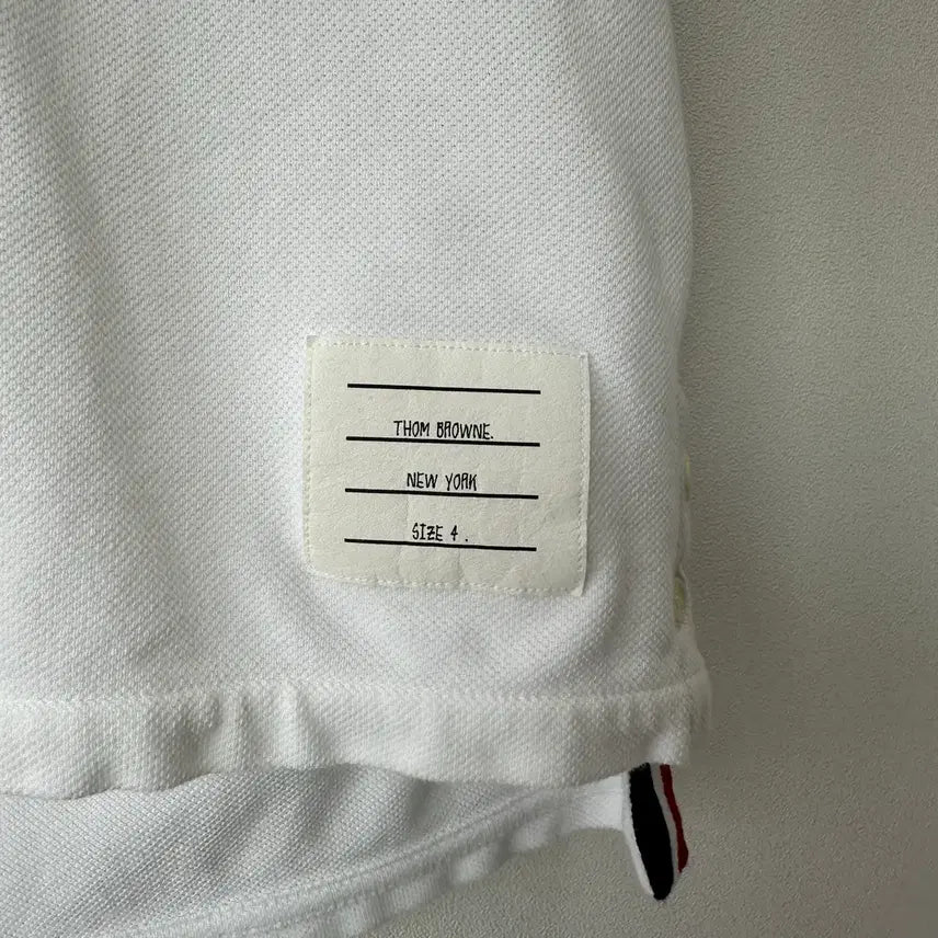 [BUNJANG] Thom Browne Back Tricolor Short Sleeve T-Shirt White Size 4 / [4]톰브라운 백삼선 반팔 티셔츠 화이트