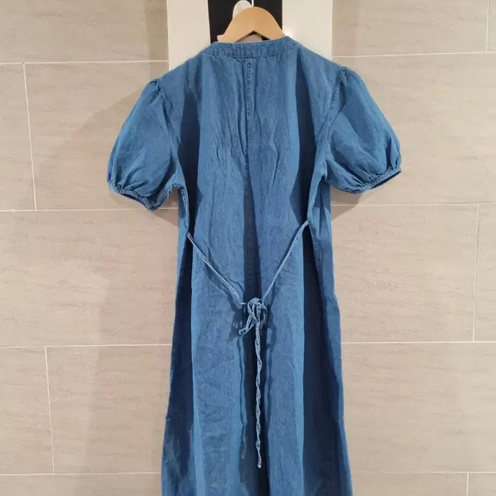 [SOLD OUT] 청 데님 퍼프 반팔  원피스