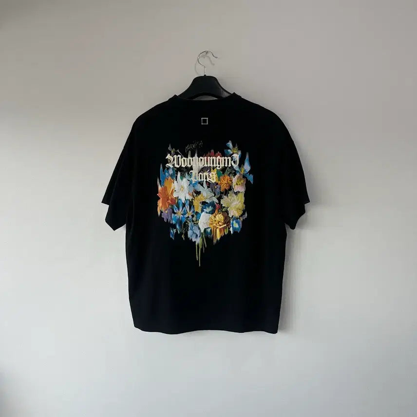 [BUNJANG] Wooyoungmi Multi Flower Short Sleeve T-Shirt Black / [46]우영미 멀티 플라워 반팔 블랙