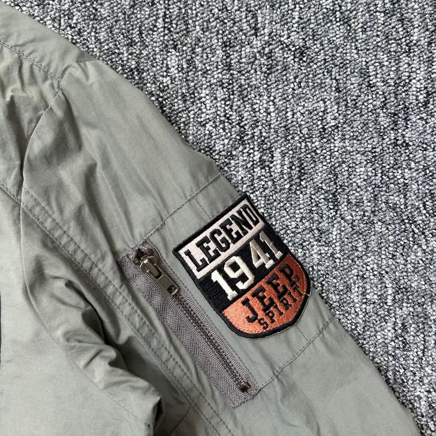 [BUNJANG] Jeep Khaki Patch Logo Vintage Jacket / Jeep 카키 패치 로고 빈티지 자켓