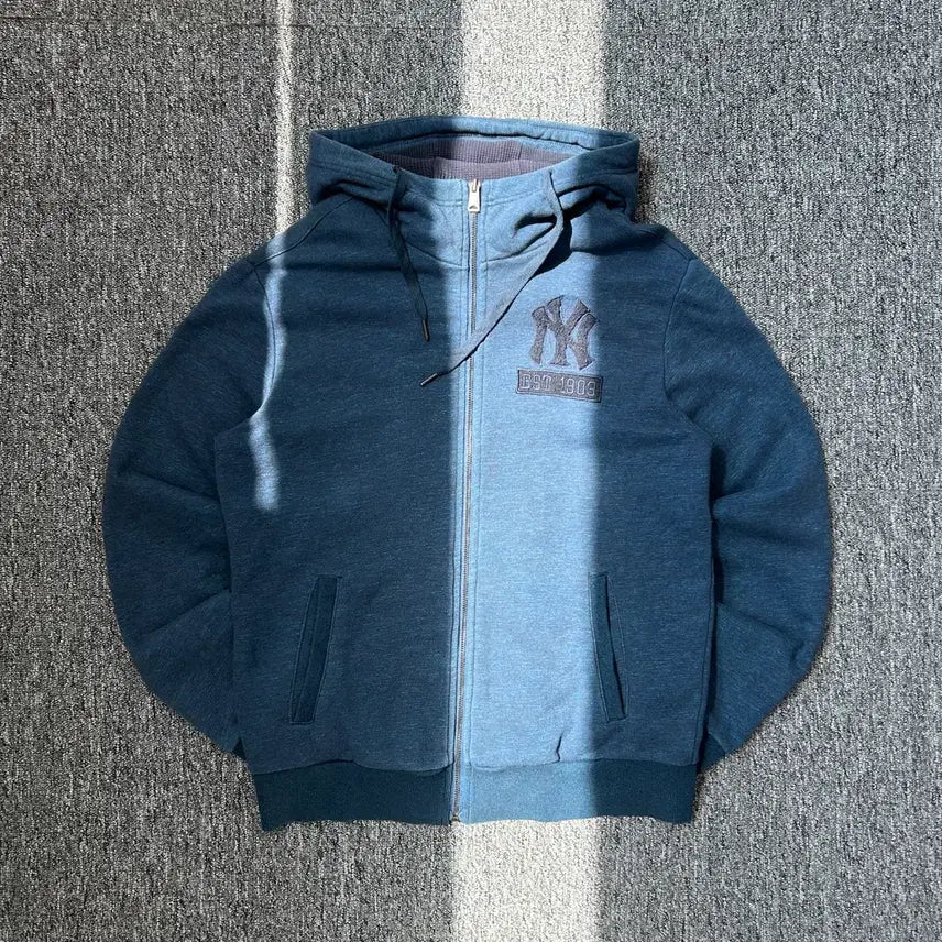 [BUNJANG] MLB New York Yankees Navy Big Logo Hooded Zip-up / MLB 뉴욕 양키스 네이비 빅로고 후드집업