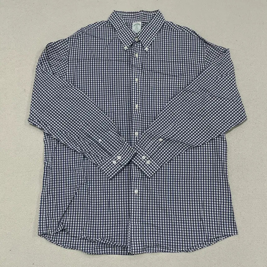 [BUNJANG] Brooks Brothers 2XL Gingham Check Button Down Long Sleeve Shirt / 2XL 브록스 브라더스 깅엄 체크 버튼 다운 긴팔 셔츠 0415-2