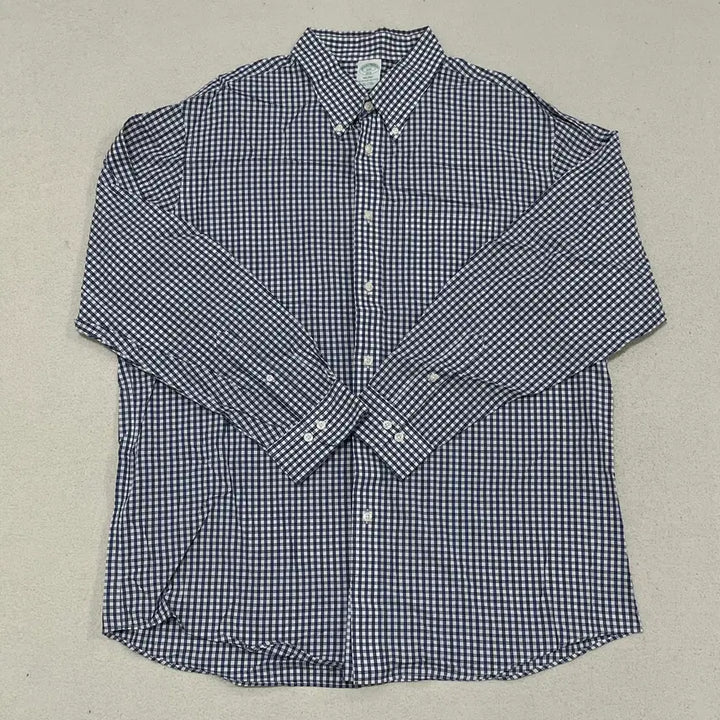[BUNJANG] Brooks Brothers 2XL Gingham Check Button Down Long Sleeve Shirt / 2XL 브록스 브라더스 깅엄 체크 버튼 다운 긴팔 셔츠 0415-2