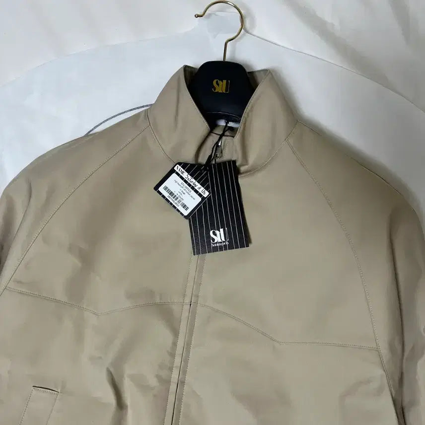 [BUNJANG] STU High Neck Zip-up Cotton Jacket - Beige L Size / STU 하이넥 집업 코튼자켓 - 베이지 L사이즈